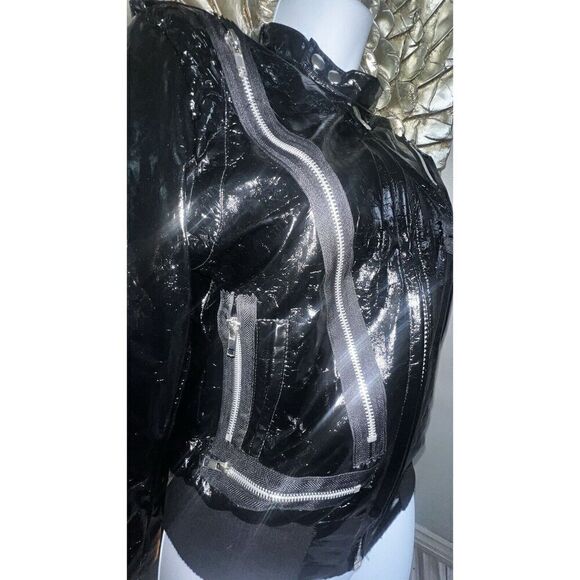 Rare LMFAO Sorry For Party Rockin Patent jacket Grunge, Rock, Metal,small - Picture 10 of 16
